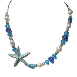 Periwinkle by Barlow Starfish Necklace in silver tone